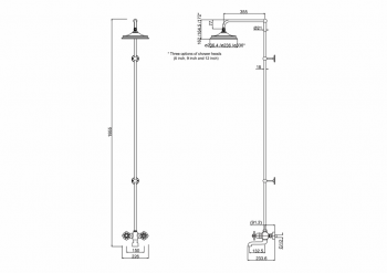 Tay Thermostatic Bath Shower Mixer Wall Mounted